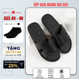 Dép chữ h bigsize quai ngang da bò cao cấp, size 44-48. Dép hermes nam thời trang công sở đi làm