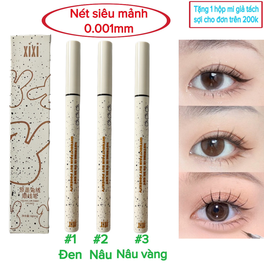 Bút Kẻ Mắt Nước XIXI Hộp Con Thỏ, Nét Siêu Mảnh 0.001mm, Đặt Biệt Phù Hợp Cho Kẻ Mi Dưới Và Bọng Mắt