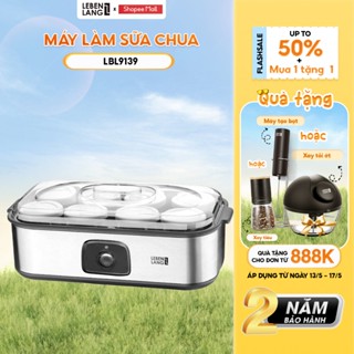 Máy làm sữa chua Lebenlang LBL9139, công suất 20W, dung tích 180ml, gồm 8 lọ thủy tinh, BH 2 năm - hàng chính hãng