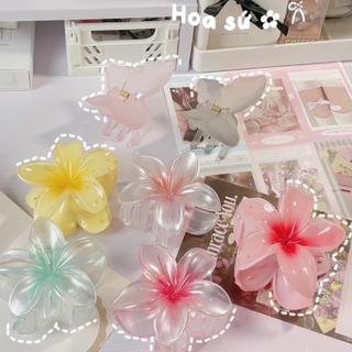 Kẹp tóc hoa sứ 8cm đủ màu, Phụ kiên kẹp tóc hot trend hoa sứ đi biển