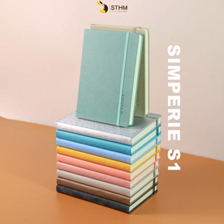 SIMPERIE S1 - Sổ tay bìa cứng da PU cao cấp - 200 trang line và dot có đánh số - STHM stationery
