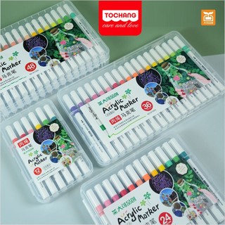 Bút màu acrylic marker 12/24/36/48/60 cao cấp màu sắc tươi sáng - bút lông màu