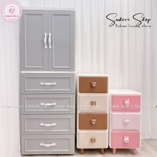 Tủ để đồ/tủ nhựa ngăn kéo đa năng holla họa tiết đáng yêu 3-4 tầng chất liệu nhựa cao cấp