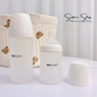 Bình Sữa Moyuum Thuỷ Tinh Tráng Silicone Siêu Nhẹ Siêu Bền Siêu Đẹp