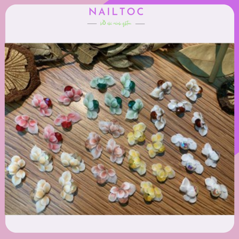 hoa bột nail - hoa ôm đá cho tay