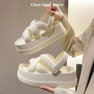 Dép quai hậu đế độn bánh mì bản dây quai chéo ZIZAC phong cách Hàn Quốc chọn tăng 1 size
