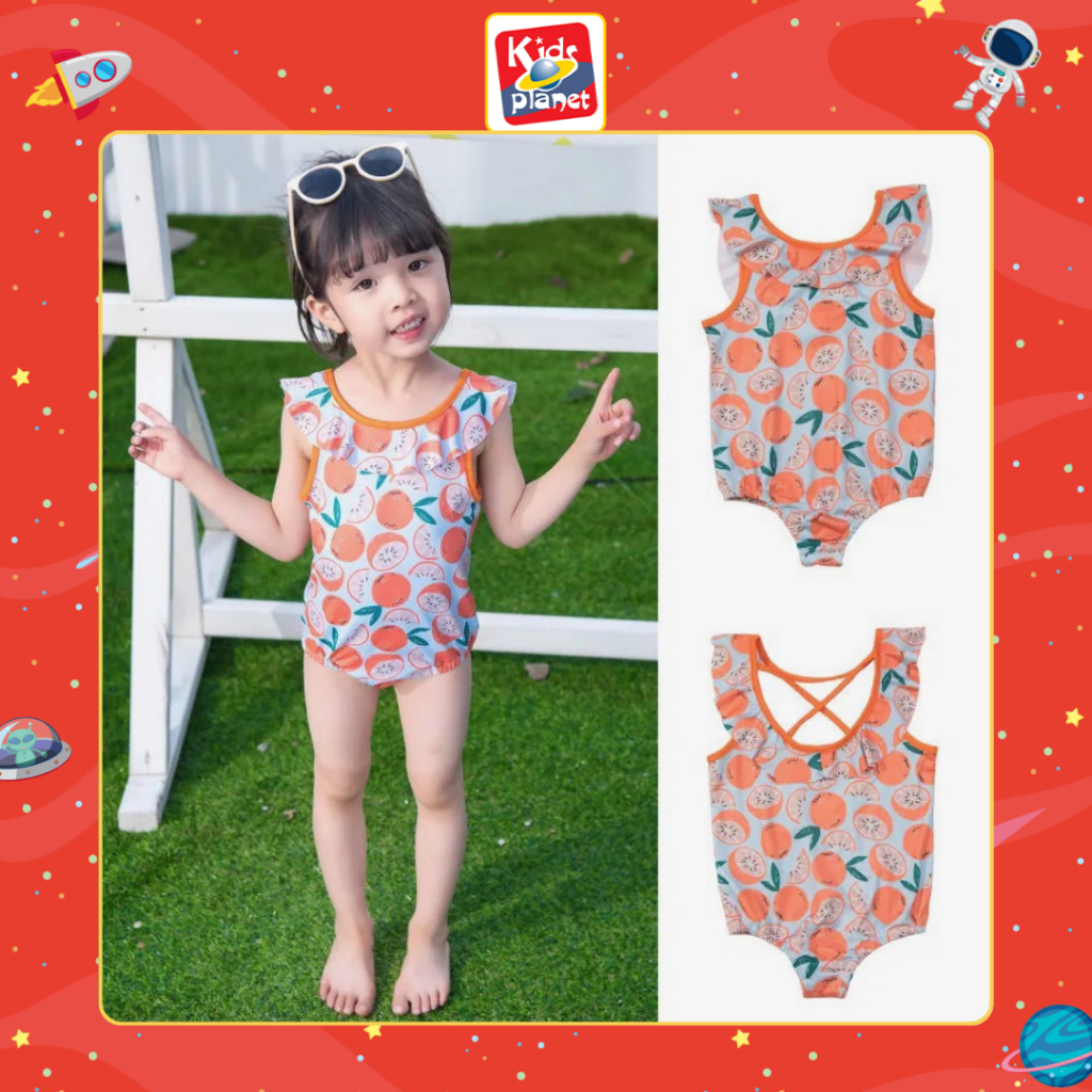Bộ đồ bơi liền in hoạ tiết cho bé gái 8-30kg (N00853)