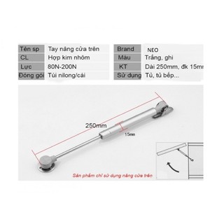Tay nâng thủy lực (Piston)  cho tủ bếp,  tủ đa năng NEO 100N