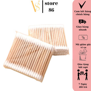 Tăm Bông Gói 100 Chiếc Bằng Gỗ Tre Chắc Chắn Tiện Lợi Tăm Bông Ngoáy Tai Tre Thân Thiên Môi Trường VS STORE