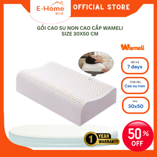 Gối cao su non WAMELI Size 30x50 gồi hiết kế lượn sóng, chống đau mỏi vai gáy, gối hỗ trợ giấc ngủ