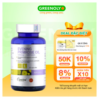 Tinh Dầu Hoa Anh Thảo Careline Tăng Cường Nội Tiết Tố Nữ Evening Primrose Oil 1000mg 60 Viên
