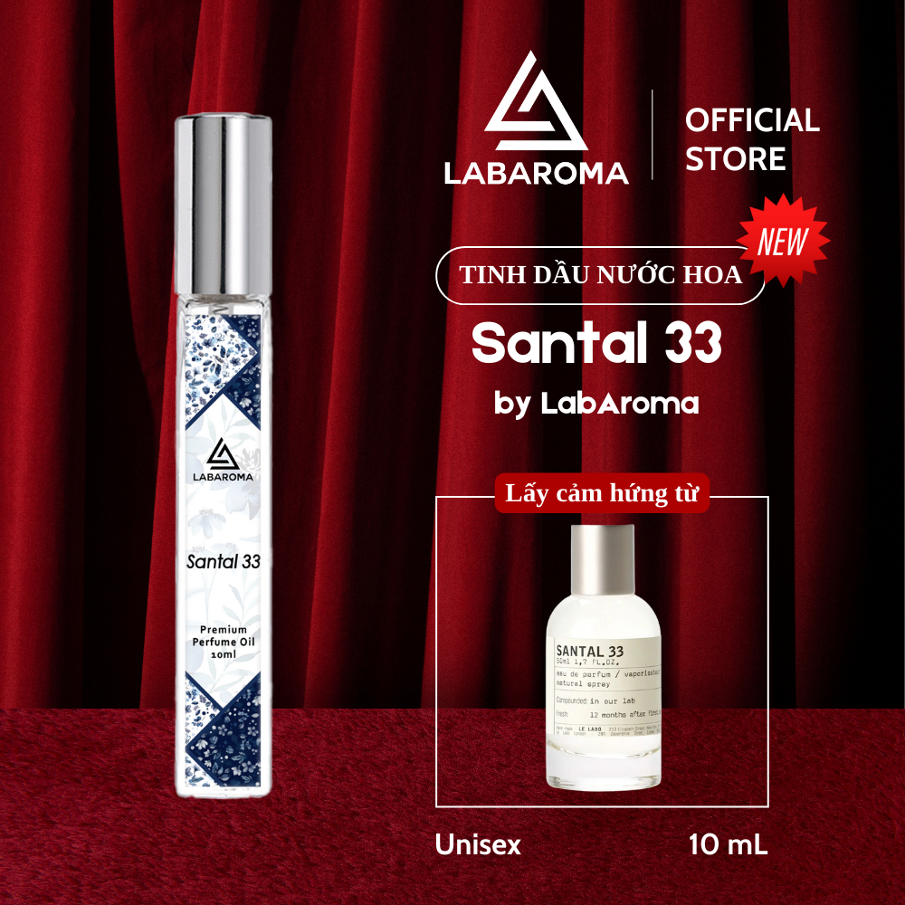 Tinh dầu nước hoa Santal 33 by LabAroma Premium 10ml Xịt Thơm Body Mist Toàn Thân, Thơm Quần Áo, Khử Mùi Nhập Khẩu Anh |