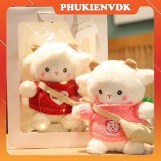  Gấu Nhồi Bông Cừu Lạc Đà Alpaca Trắng Mềm Mại Kèm Túi Quà Tặng Đáng Yêu Xinh Xắn 