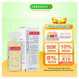 Dầu Rạn Da Hữu Cơ Elasoil Medicosh Giúp Phòng & Làm Mờ Rạn Da Cho Bà Bầu, Sau Sinh, Do Tăng Cân Nhanh 75ml