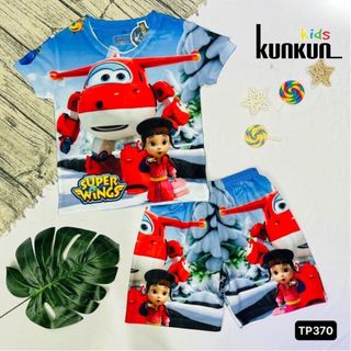 Quần áo trẻ em Kunkun Kid chất thun lạnh co giãn 4 chiều in 3D TP370 size đại từ 10-60kg
