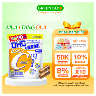 Viên uống bổ sung vitamin C DHC Nhật Bản hỗ trợ sáng da, mờ thâm, tăng cường đề kháng 90 ngày