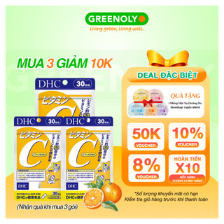 Viên Uống Hỗ Trợ Bổ Sung Vitamin C DHC hỗ trợ sáng da, giảm thâm và tăng đề kháng 30 Ngày