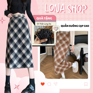 Chân váy dài phong cách Hàn Quốc 💖Có quà tặng💖 Chân váy kẻ caro chất dạ 2 lớp lên dáng đẹp