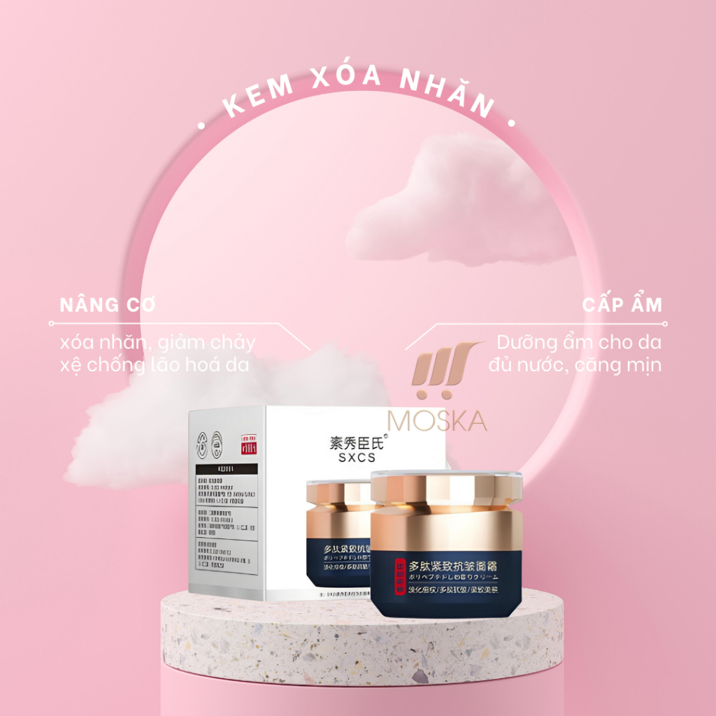 Kem Dưỡng Ẩm Xóa Nếp Nhăn Chống Lão Hóa, Nâng Cơ Da Mặt, Se Khít Lỗ Chân Lông SXCS 50g| Moska Shop