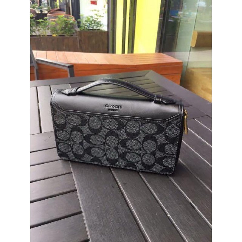 Clutch C nam 2 ngăn da thật