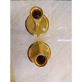 Chân nến trơn 23cm truyền thống nhỏ bằng đồng