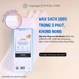 Sáp wax lông con lăn NOWAX BUNNY BLUE kèm dụng cụ - lựa chọn tốt nhất cho waxing chân, tay, lưng bụng ngực
