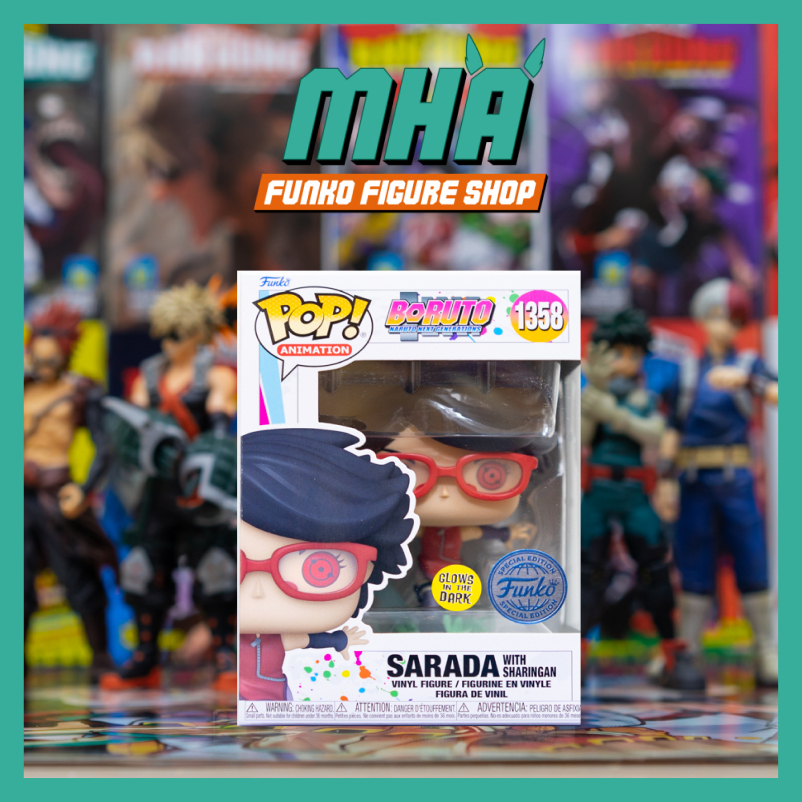 Chính Hãng Funko Pop Animation Boruto - Mô Hình Sarada with Sharingan GITD Tem Special Edition #1358