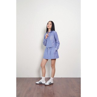 Double Moonshot - Set áo + chân váy sọc Twin Flame