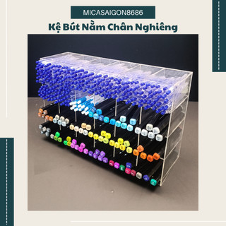 Kệ bút để bàn - kệ trưng bày bút - kệ đựng bút - kệ để bút 25 ô bằng mica
