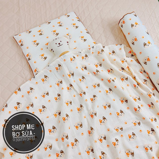 SET CHĂN GỐI CHO BÉ VẢI XÔ NHĂN HÀN QUỐC SIÊU ĐẸP