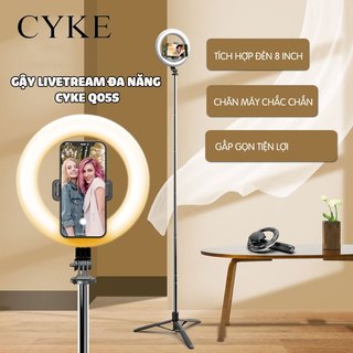 Gậy Livetream Đa Năng CYKE Q05S Tích Hợp Đèn Ringlight Gấp Gọn Tiện Dụng