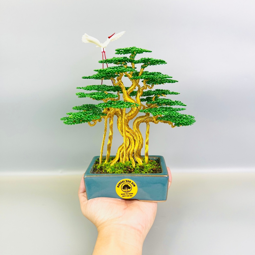 Cây Bonsai mini dây đồng; Cây bonsai để bàn làm việc