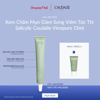 Kem chấm mụn Caudalie Vinopure Salicylic Spot Solution 15ml - Nhập khẩu độc quyền từ Pháp