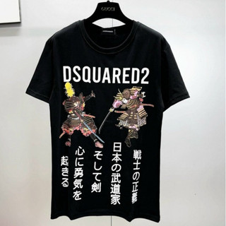 Áo phông nam nữ dsq in hình võ sĩ samurai chữ nhật - áo thun unisex dsquared2 mới nhất hè 2024 a20