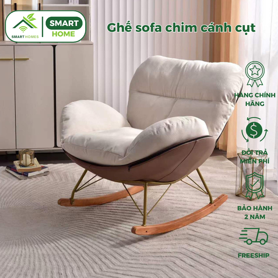 Ghế sofa chim cánh cụt SMARTHOMES thư giãn, Ghế Sofa Bập Bênh Đọc Sách, Ghế Lười Bập Bênh Cao Cấp