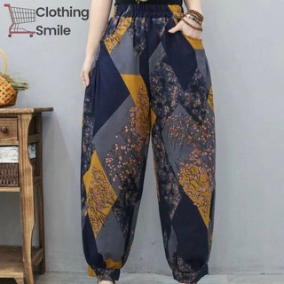 Quần thô linen dáng thụng cho nữ form to, quần thổ nữ