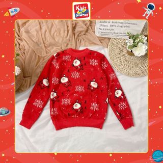 Áo len noel cho bé KIDPLANET ,áo len hoạ tiết người tuyết cho bé trai, bé gái  từ 10-30kg N00977