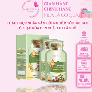 [CỰC RẺ] Dầu gội nhuộm tóc BUBBLE HÀN QUỐC, Dầu gội phủ bạc thảo mộc nhân sâm, lên màu cực đẹp, không rát, không khô tóc