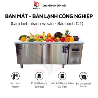 Bàn Mát Công Nghiệp 1m2 1m5 1m8 Hidavico, Tủ Bàn Mát Để Bàn Inox Cao Cấp Chuyên Dùng Quầy Bar Nhà Hàng Quán Pha Chế
