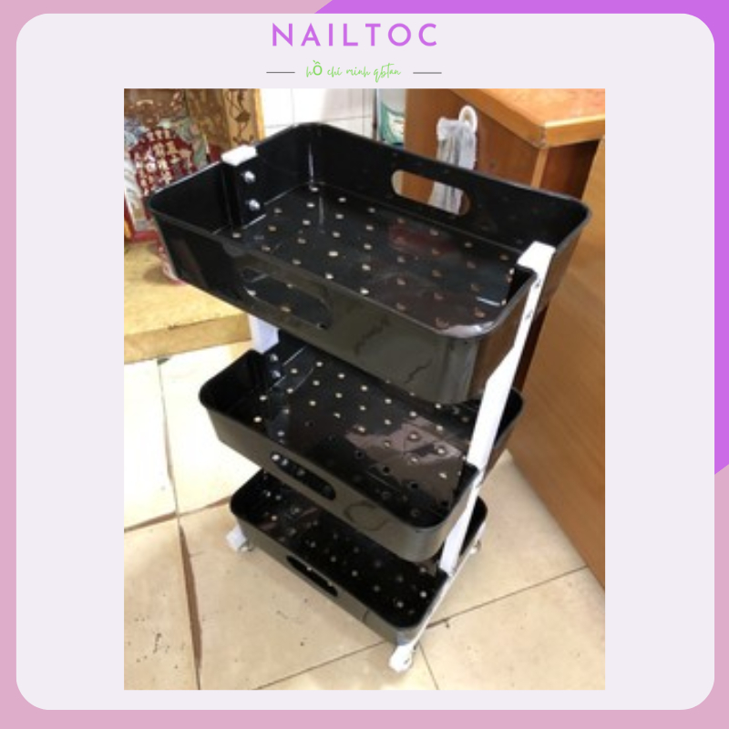 Xe đẩy nail spa 3 tầng như hình nailtoc