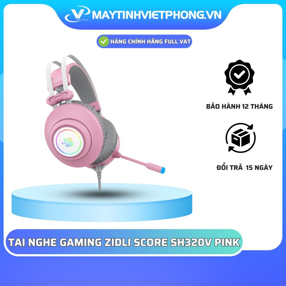 TAI NGHE ZIDLI SCORE SH320V PINK (7.1, USB, RGB) [HÀNG FULL VAT]