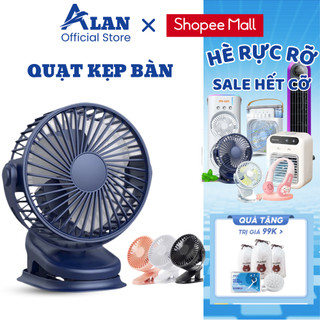 Quạt tích điện mini, Quạt kẹp bàn METIS dung lượng pin lớn 7000mAh xoay 360 độ làm mát không khí