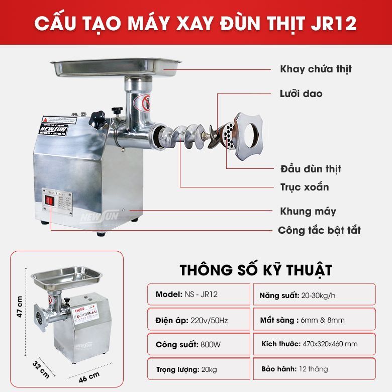 Máy xay thịt công nghiệp hàng loại 1