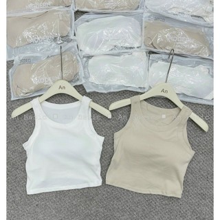 Áo ba lỗ nữ cotton mềm mịn kèm mút đệm ngực