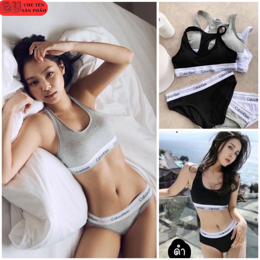 Bộ Đồ Lót Nữ Đi Biển, Bộ Đồ Lót Cao Cấp Ck Set Đồ Lót Nữ Phong Cách Thể Thao Viền Rộng Có Mút Ngực Mã 2022