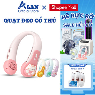 Quạt đeo cổ mini không cánh METIS Quạt mini 3 cấp độ gió làm mát không khí thiết kế thời trang