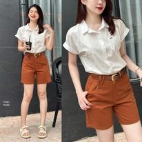 Quần short ngố kèm đai