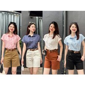 Quần short ngố kèm đai