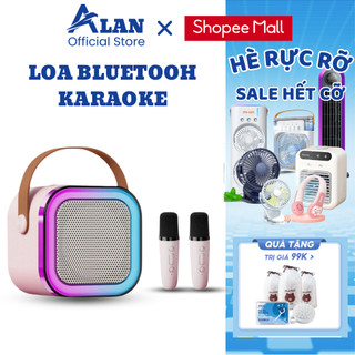 Loa bluetooth mini METIS Loa karaoke mini âm thanh bass chuẩn sạc pin không dây kèm 2 micro hát