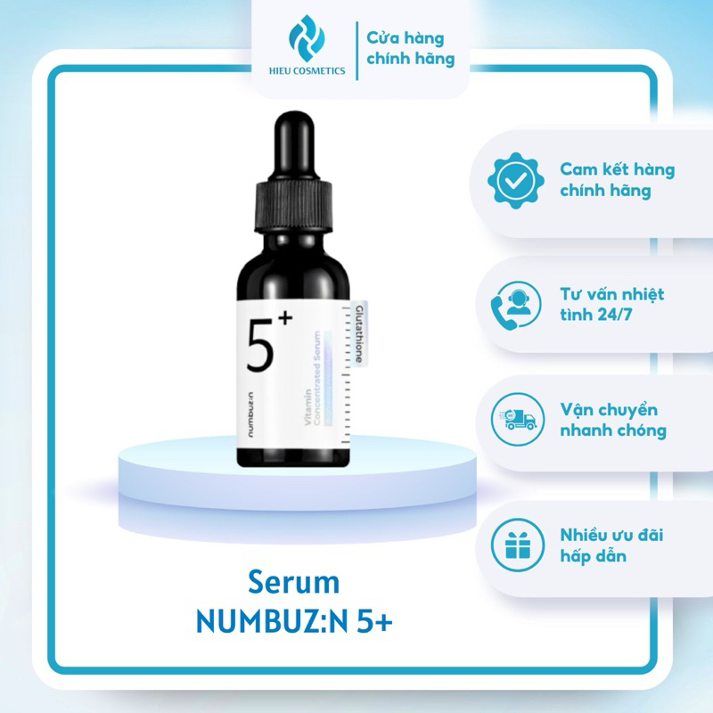 Serum Numbuzin No5 Glutathione trắng da, se lỗ chân lông Numbuzin